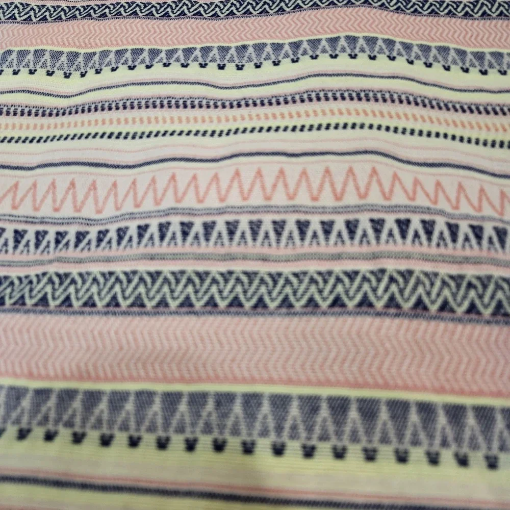 LOFT Size 14 Striped Cotton Stretch Mini Skirt Pink Blue‎ Casual